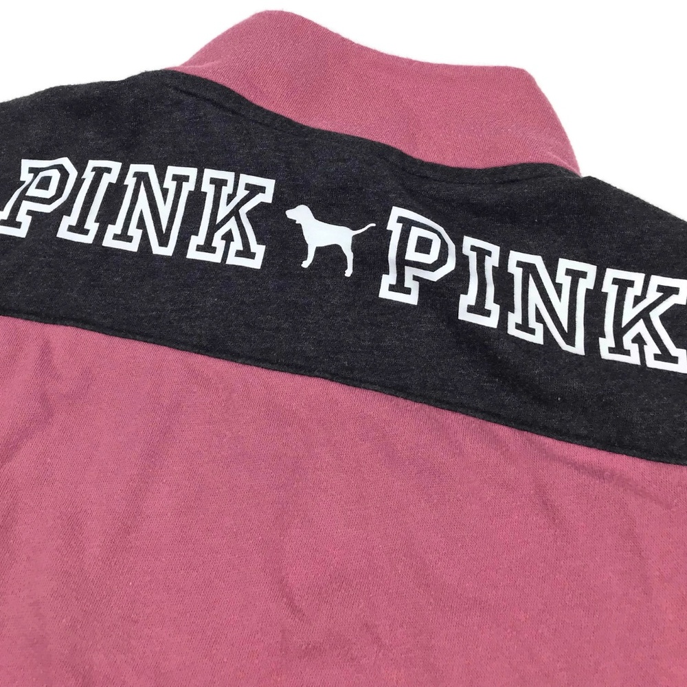 PINK Victoria's Secret 1/4 Zip Sweatshirt Sz Large - Picture 6 of 8